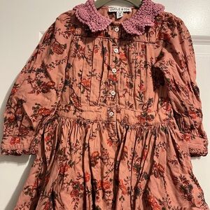 Emile et Ida Pink Floral Kids Dress